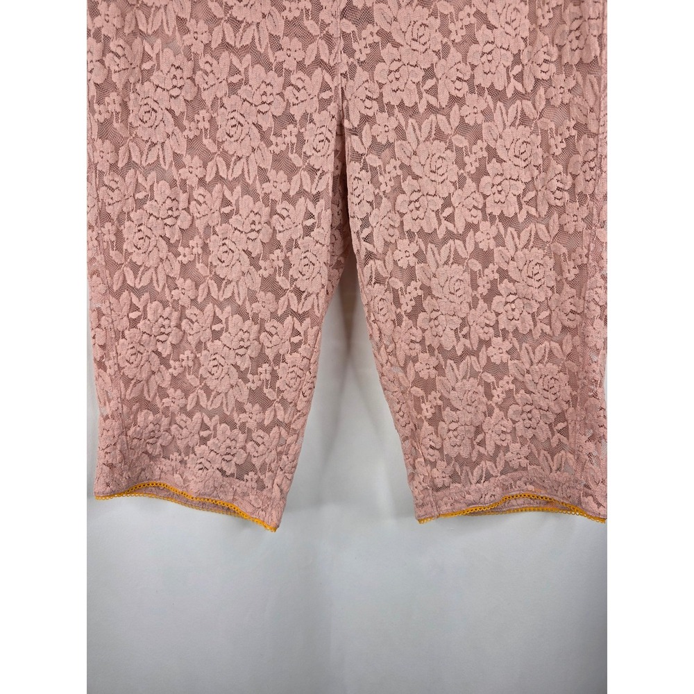 Free People Intimately All Day Lace Capri Womens L Misty Rose Lace High Rise New - Picture 6 of 12